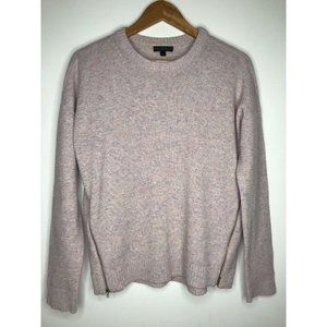 J. Crew Women's Small Pink Lavender 100% Wool Sweater with Full Side Zip